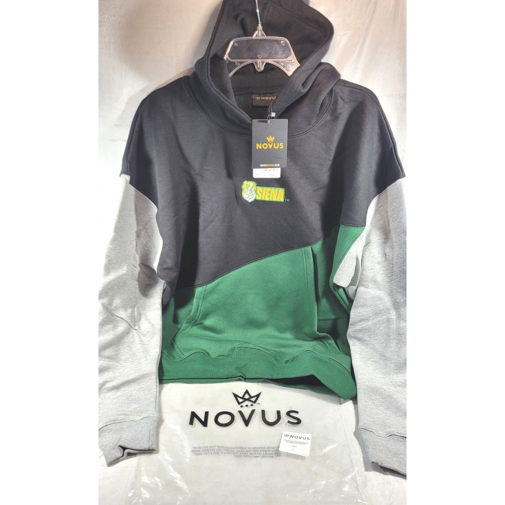 Novus Siena University Colorblock Fleece Hoodie - Green, Black, Grey - Large
